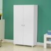 Armário Multiuso Alto 2 Portas com Rodízios e Nicho para Eletro - 100% MDF Branco [Organizador Universal]