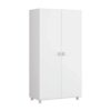 Armário Multiuso Alto 2 Portas com Rodízios e Nicho para Eletro - 100% MDF Branco [Organizador Universal]