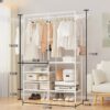 Arara De Roupa Varão De Chão Sapateira Rack Organizador Multiuso Aço Inox