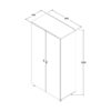 Armário Multiuso Alto 2 Portas com Rodízios e Nicho para Eletro - 100% MDF Branco [Organizador Universal]