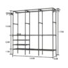 Arara De Roupa Varão De Chão Sapateira Rack Organizador Multiuso Aço Inox