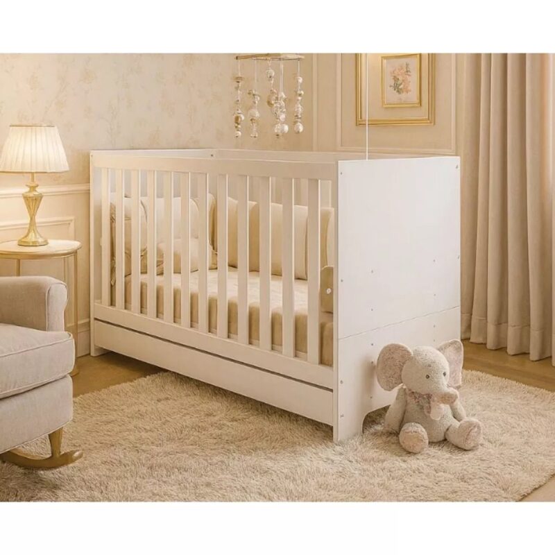 Berço 3 em 1 Evolutivo (Vira Mini Cama) - 100% Madeira Maciça [Garantia de 3 Anos]