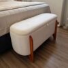Recamier Boucle Calçadeira Sapateira Escritório Quarto Armazenamento Bau Estofado Minimalista Modern