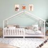 Cama Casinha Montessoriana Solteiro Lisan - 100% Madeira Maciça [Grade de Proteção 32cm]