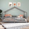 Cama Casinha Montessoriana Solteiro Lisan - 100% Madeira Maciça [Grade de Proteção 32cm]