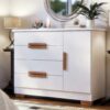 Cómoda Sapateira Bréscia 4 Gavetas e 1 Porta - 100% MDF Branco [Tampo Espaçoso]