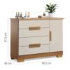 Cómoda Sapateira Bréscia 4 Gavetas e 1 Porta - 100% MDF Branco [Tampo Espaçoso]