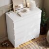 Cómoda Imperial 4 Gavetas Compacta - Branco/Nature Branco-pérola [Acabamento Premium]