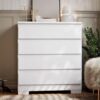 Cómoda Imperial 4 Gavetas Compacta - Branco/Nature Branco-pérola [Acabamento Premium]
