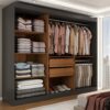 Roupeiro Casal Harvard 3 Portas 2 Gavetas com Espelho 100% Mdf