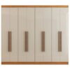 Roupeiro Casal Ele e Ela 8 Portas e 8 Prateleiras - 100% MDF Cinamomo/Chumbo [Largura 2.06m]