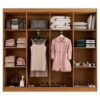 Roupeiro Casal Ele e Ela 8 Portas e 8 Prateleiras - 100% MDF Cinamomo/Chumbo [Largura 2.06m]