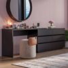 Escrivaninha em L ou Reta 140cm 6 Gavetas Preto [PROMOÇÃO]
