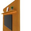 Painel Home Ripado para TV Até 75" com LED e 2 Gavetas - 100% MDF Naturale/Branco-pérola [Altura 2.50m]