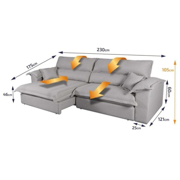 Sofá Retrátil Reclinável 2,30m Nivus Cinza c/ Molas Ensacadas - King House