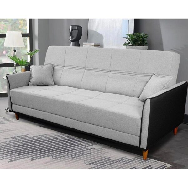 Sofá-cama Sérvia 2,00m Cinza Linho Rustico