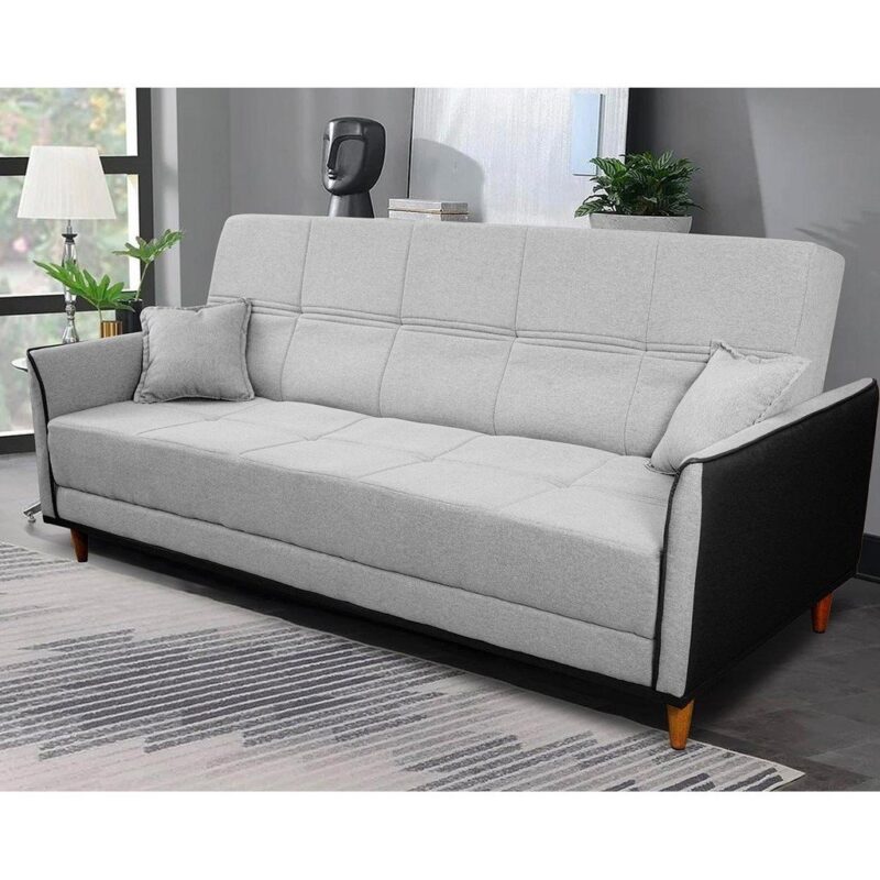 Sofá-cama Sérvia 2,00m Cinza Linho Rustico