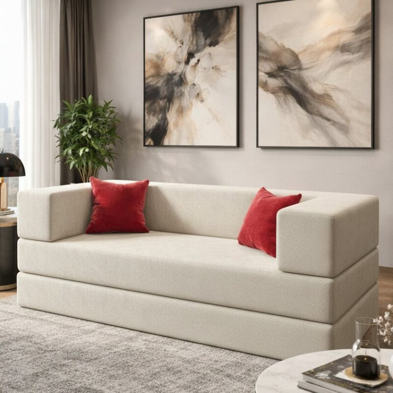 Sofá-cama Buty 2 em 1 Espuma para Sala Quarto Compacto Confortável Prático Ideal para Ambientes Pequenos Apartamento