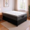 Cama Box Casal Colchão Molas Ensacadas Pillow Maximus 138x188x62cm Cinza / Preto Gazin