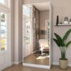 Sapateira Vertical Rubi 2 Portas com Espelho e Gaveta - 100% MDF Branco [15 Pares]